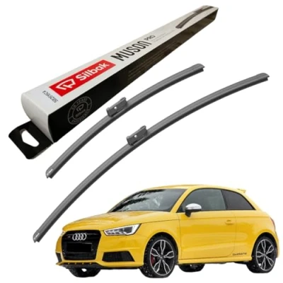 Image of Silbak Windscreen Wipers, fits for AUDI S1 (01/2014 10/2018) Front Wiper Blades, 600mm/400mm