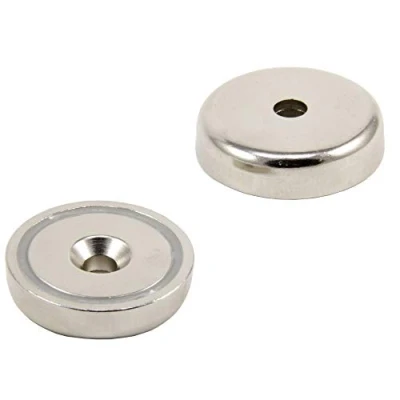 Image of N42 Neodymium Pot Magnet for Arts, Crafts, Model Making, DIY, Hobbies, Office, and Home 48mm dia x 11.5mm thick 8.5mm c/sink 90kg Pull