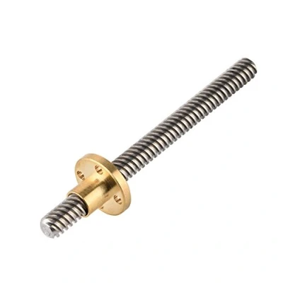 Image of 3D Printer Accessories, T8 Threaded Trapezoidal Pin Lead Screw + Nut, Pitch 2mm, Wire 8mm, Stainless Steel, for Stepper Motor (100mm)