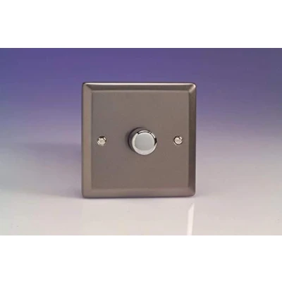 Image of Varilight Pewter, LED Dimmer Switch V Pro Series, 1 Gang (Single), or 2 Way, 400 Watt (Trailing Edge)
