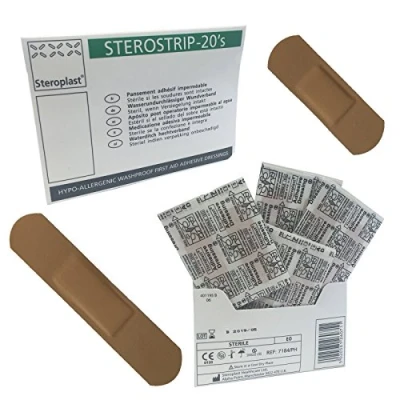 Image of Steroplast 1 X STEROSTRIP PREMIUM WASHPROOF BEIGE HYPO ALLERGENIC STERILE FIRST AID 20 ASSORTED PLASTERS IN HANDY PACK