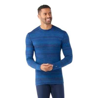 Image of Smartwool Men&#039;s Classic Thermal Merino Base Layer Crew, DEEP NAVY COLOR SHIFT, Extra Large