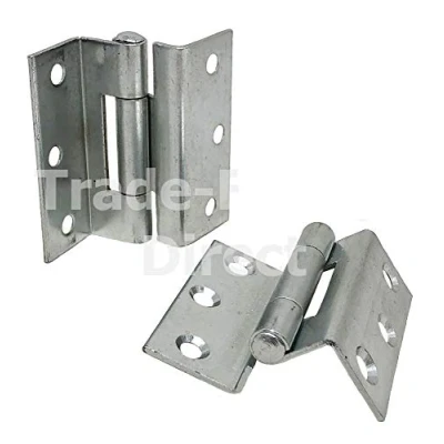 Image of 1 x Pair 63mm 58mm ZINC Plated STORMPROOF Casement Hinges REBATED CRANKED 434105