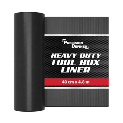 Image of PD Tool Box Liner Professional Grade, 16&quot; x 16 ft (40cm 4.8m), Black Non Slip Matting Roll, Drawer for and Cabinets, Toolbox Liners, Anti Mat Roll
