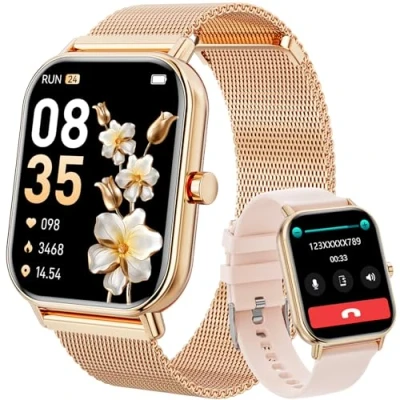 Image of Haulvean Smart Watch for Men Women Answer/Make Calls,1.85&#039;&#039;HD Smartwatch with Pedometer 24/7 Heart Rate SpO2 Sleep Monitor,110+ Sports Fitness Watch,IP68 Waterproof Activity Tracker Android iOS