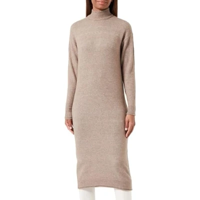Image of Vero Moda Vmkaden Highneck CALF Dress Jumper dress, Women&#039;s, Size: Large, Brown lentil detail/melange