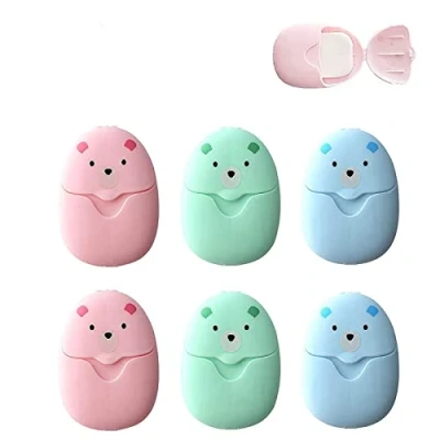 Image of 300 Pieces Soap Paper, Sheet, Portable Mini Paper Soap, Travel Sheets with Box, for Hiking, Office, Travel, Camping