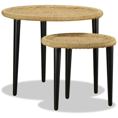 Image of vidaXL Coffee Table Set 2 Pieces Natural Jute