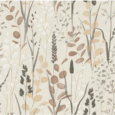 Image of Grandeco Galia Watercolour Wild Flower Medow Textured Wallpaper, Neutral Tones