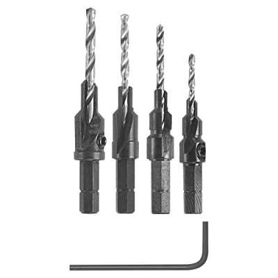 Image of BOSCH SP515 5 Piece Hex Shank Countersink Drill Bit Set with #6, #8, #10, and #12