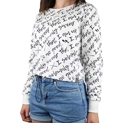 Image of Harry Potter I Do Solemnly Swear Womens/Ladies Cropped Jumper White