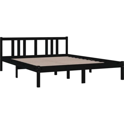 Image of vidaXL Bed Frame without Mattress Black 150x200cm King Size
