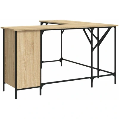 Image of vidaXL Desk Sonoma Oak 141x141x75 cm Engineered Wood