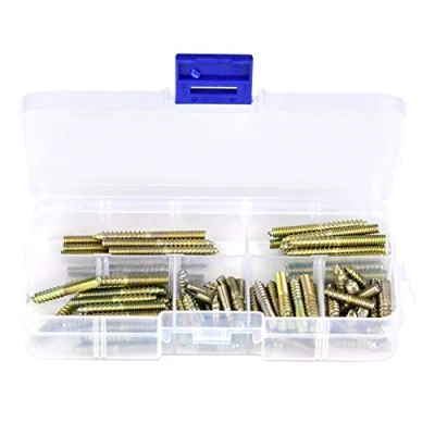 Image of 110pcs M4 Hanger Bolts Dowel Screw Double Ended Woodworking Furniture Connector Bolt 4 * 16/20/25/30/35/40mm