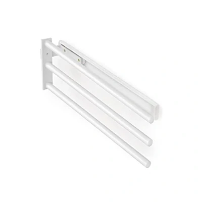 Image of Emuca Extendable Towel Rail, 3 arms, Pull Out 440 mm (17,33 inch), Aluminium, White