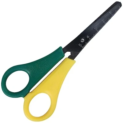 Image of BCreativetolearn Left Handed Childrens Scissors, Ruler Edge Rounded Tip Safety Scissors 135mm x 68mm for Kids Cut &amp; Stick Arts Crafts.