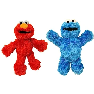 Image of Official Sesame Street Plush 8&quot; Suitable from Birth (Elmo + Cookie Monster)