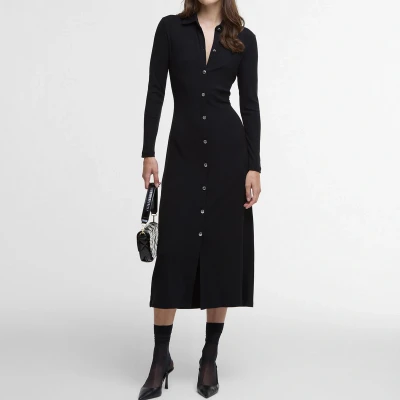 Image of Barbour International Della Ribbed Jersey Maxi Dress UK 14