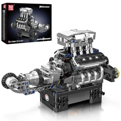 Image of Mould King 10206 Technik Supercar V8 Engine Building Blocks Toy Kits, Car Engineering Sets for Kids/Adults Collections(737+ Pieces)
