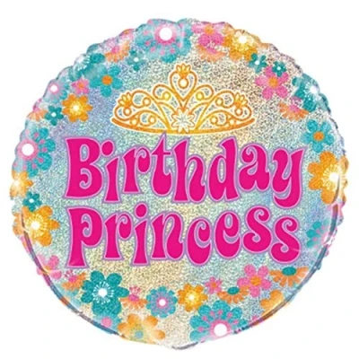Image of Unique Party 55519 18&quot; Foil Prism Birthday Princess Balloon