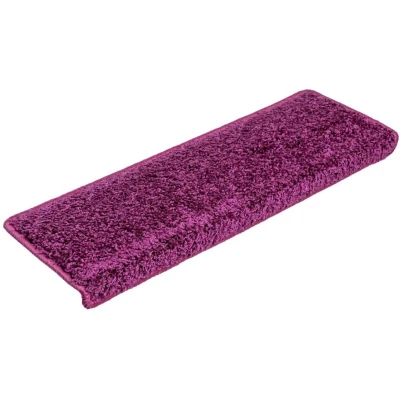 Image of vidaXL Stair Treads 20 pcs Violet Non Slip Carpet Mats Washable Polypropylene 65x21x4 cm