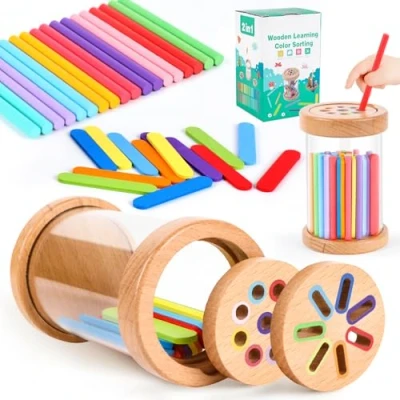 Image of Montessori Toys for 1 2 3 Years Old Boys Girls, Wooden Baby Year Gifts Olds Girls Early Development &amp; Activity Learning Educational