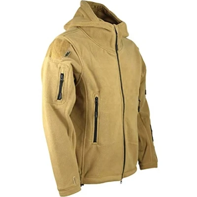 Image of Kombat UK Men&#039;s Recon Tactical Fleece Hoodie, Coyote/Tan, Large