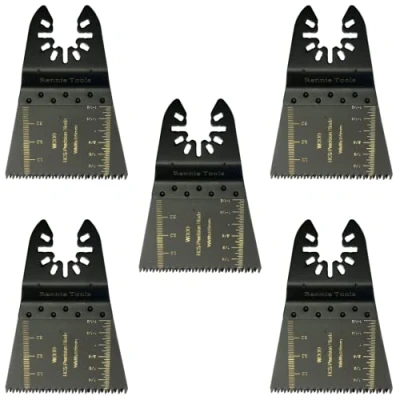 Image of Pack of 5 x 65mm Wide Coarse Oscillating Multi Tool Blades/Wood Cutter Saw Blades Set Compatible with Dremel Fein Multimaster Makita Stanley Worx Dewalt Etc Multitool Blade