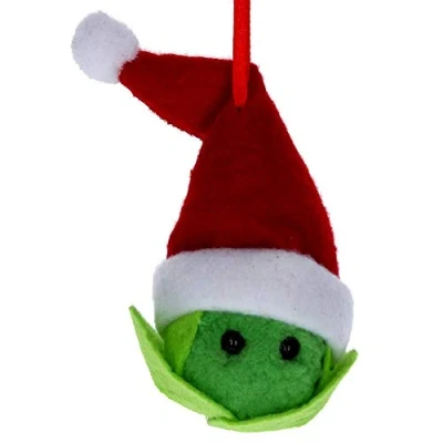Image of Gisela Graham Felt Sprout in Santa Hat Decoration