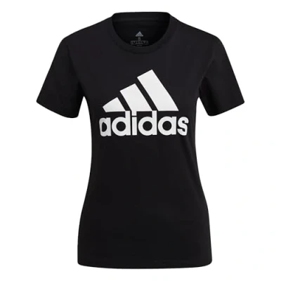 Image of adidas Women&#039;s Essentials Logo Short Sleeve T Shirt, Black/White, XS