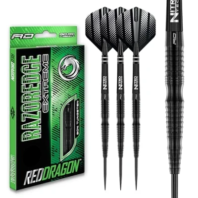 Image of RED DRAGON Razor Edge Extreme 23 Gram Professional Tungsten Darts Set with Flights and Stems