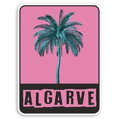 Image of 2 x 10cm Pink Algarve Portugal Vinyl Stickers Tropical Luggage Sticker #31336 (10cm Tall)