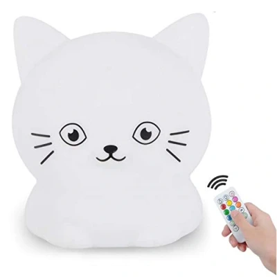 Image of Glinrui Cat Night Light Children&#039;s Room Lights Bedroom Sleep Bedside Lamp 9 Colors LED for Boys/Girls/Adults/Bedroom/Bathroom/Outdoor/Camping Medium