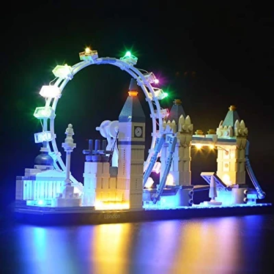 Image of BRIKSMAX Led Lighting Kit for Architecture London Skyline Collection Compatible with Lego 21034 Building Blocks Model Not Include the Set