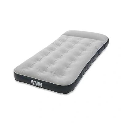 Image of YAWN Air Self Inflating Camping Mattress Single Size with Battery Operated Pump Bed Integrated Pillow Includes 2x Repair Patches and Storage Bag