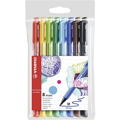 Image of Fineliner STABILO pointMax Pack of 8 Assorted Colours