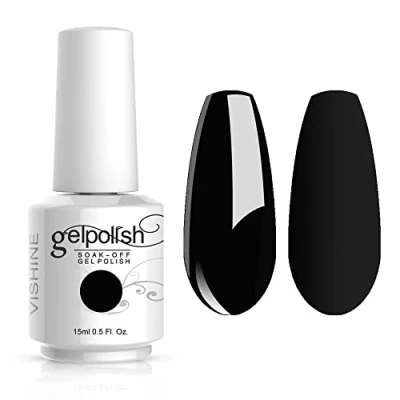 Image of Vishine Soak Off UV LED Gel Polish Nail Art Manicure Lacquer Black (090)