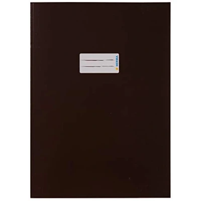 Image of HERMA 19754 Notebook Covers A4 Cardboard Brown, Pack of 10, with Labelling Field Made Sturdy and Extra Strong Paper, Cover Set for School Notebooks, Coloured