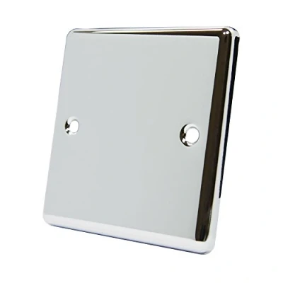 Image of AET CPC1GBP Polished Chrome Classical Single Electrical Blanking Plate 1 Gang, Silver
