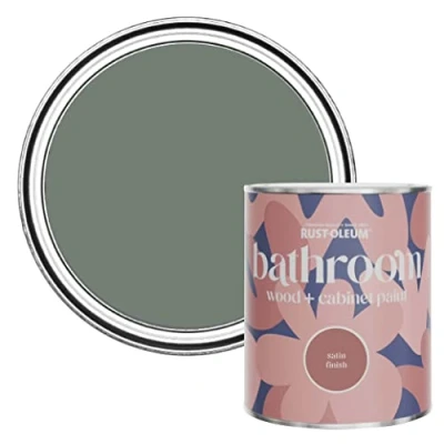 Image of Rust Oleum Green Moisture Resistant Bathroom Wood and Cabinet Paint in Satin Finish Serenity 750ml