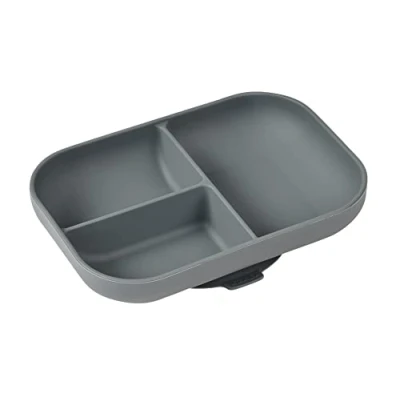 Image of Béaba Suction Compartment Silicone Plate, Anti Slip, Healthy and Durable, Dishwasher Compatible, Microwave, Freezer, Easy Care, Mineral
