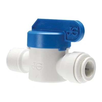 Image of John Guest PP Shut Off Valve Connection 3/8 inch Tube OD x Male NPTF (One Supplied)