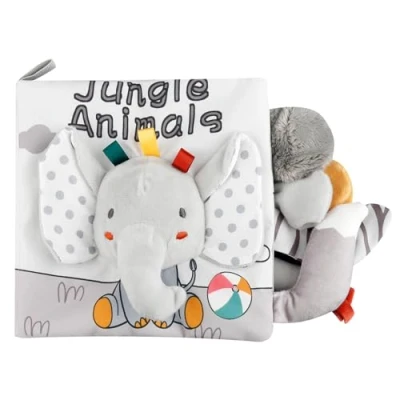 Image of Tabanzhe Soft Sensory Baby Books,Newborn Touch and Feel Cloth Toys,Early Development Interactive Infants Books for 0 12 Months Babies Boys Girls Gifts(Elephant)