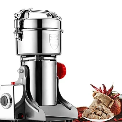 Image of Grain Grinder Mill Electric, Multifunction Cereal Machine, Home Spice Herb Pulverizer, Commercial 304 Stainless Steel Coffee Grinding Easy to Clean