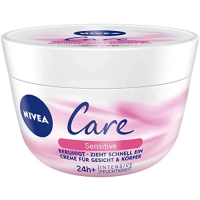Image of NIVEA Care Sensitive Body &amp; Face Cream 3 x 200ml Jars