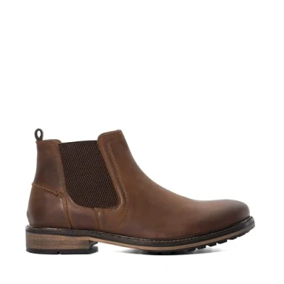 Image of Dune Mens CHORLEYS Chelsea Boots Size UK 11 Flat Heel Brown
