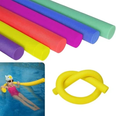 Image of ASAB Swimming Pool Noodle Swim Aid, Aqua Aerobics, Exercise Float Aid Vertical Flexible, Soft &amp; Durable Foam Sticks Support For Kids and Adults Training (YELLOW)