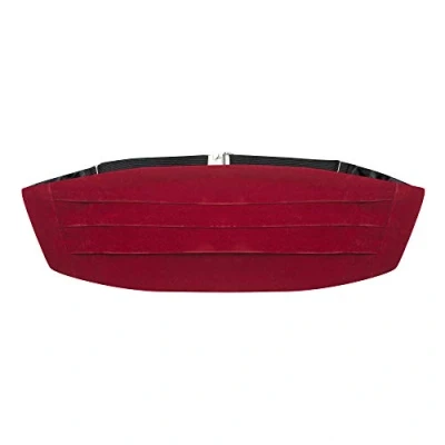 Image of King &amp; Priory Dark Red Velvet Cummerbund