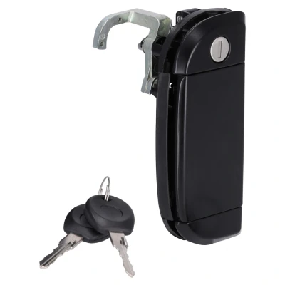 Image of 701837205 Door Handle FEBI BILSTEIN 175767 Left, outer with lock barrel, two keys black VOLKSWAGEN: TRANSPORTER 4, 4 Bus