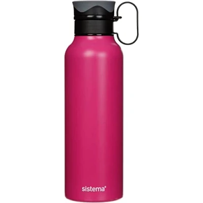Image of Sistema Stainless Steel Bottle, 600ml. Assorted Colours.